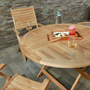 Naples Natural Teak Outdoor Foldable Round Dining Table - 47" by NORDICTEAK.COM