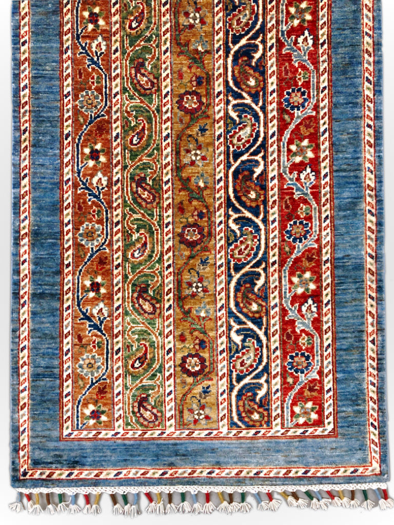 Turkish Shawl mt/blue 11' Runner, photo 3 of 10