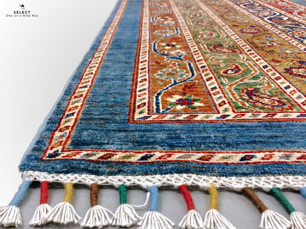 Turkish Shawl mt/blue 11' Runner, photo 4 of 10