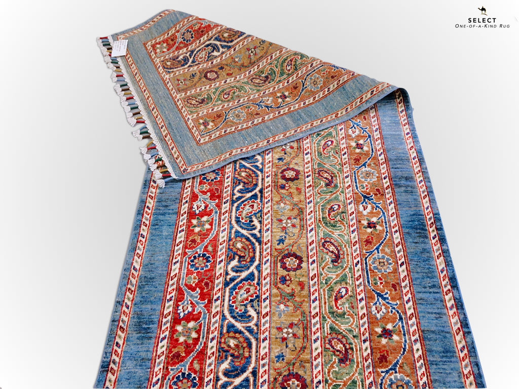 Turkish Shawl mt/blue 11' Runner, photo 8 of 10