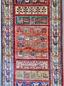 Pazyryk-Style Gabbeh  red/mt 9' Runner