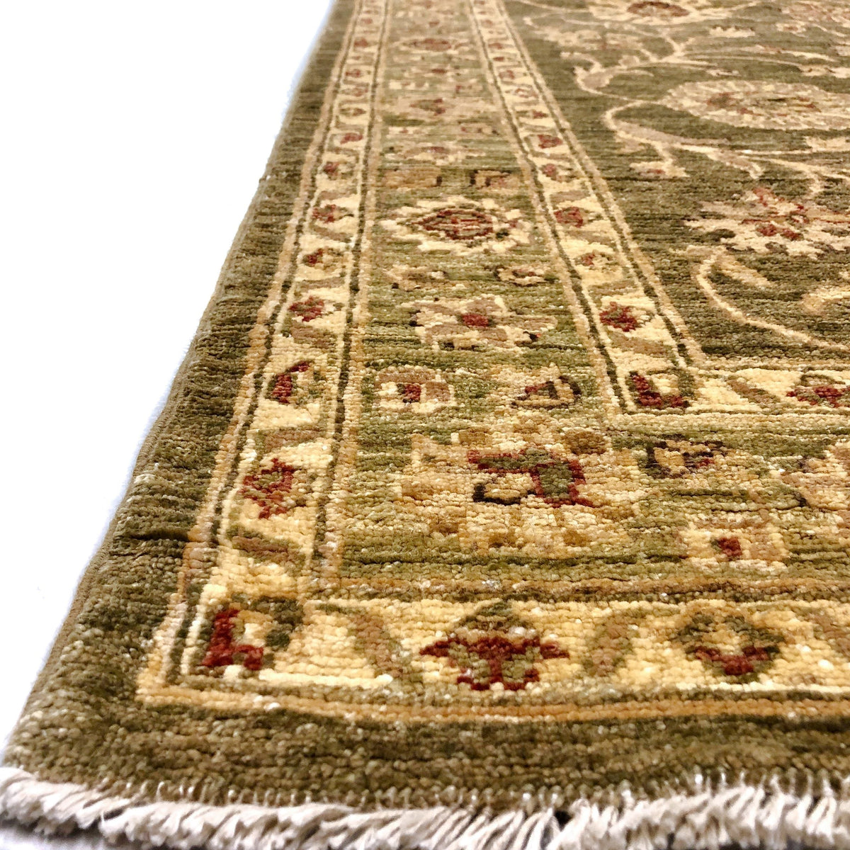 Chobi-Farahan (4'x10' Runner) green/gold, photo 2 of 8