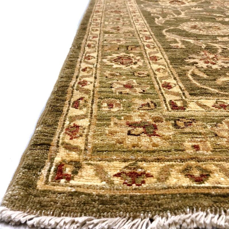 Chobi-Farahan (4'x10' Runner) green/gold, photo 2 of 8