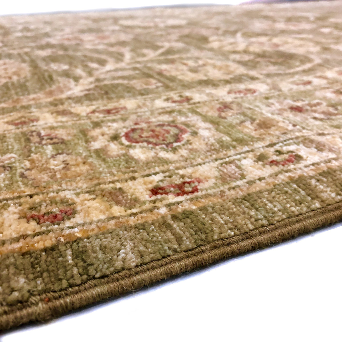 Chobi-Farahan (4'x10' Runner) green/gold, photo 4 of 8