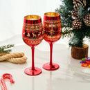 Crystal Christmas Tree Wine & Water Glasses - Set of 2