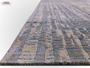 Carved, Contemporary Tibetan-Style 12x15 (blue/gray)