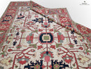 Afghan Heriz (10'03"x14'00") ivory/red