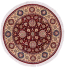 Indo-Tabriz dkred/ivory 4' Round