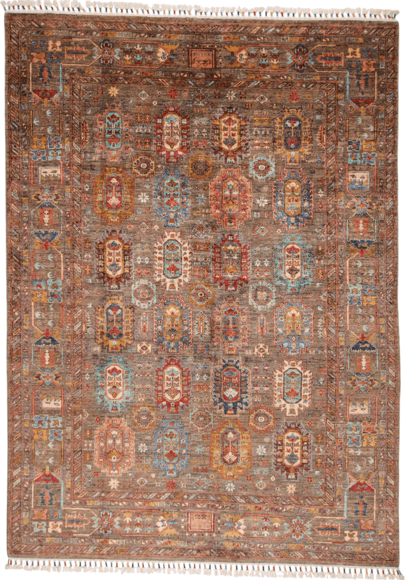Khorjin (5'06"x7'08") camel/jewel tones