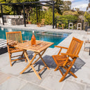 Telluride 2 Person Teak Folding Patio/Balcony Table - 28"