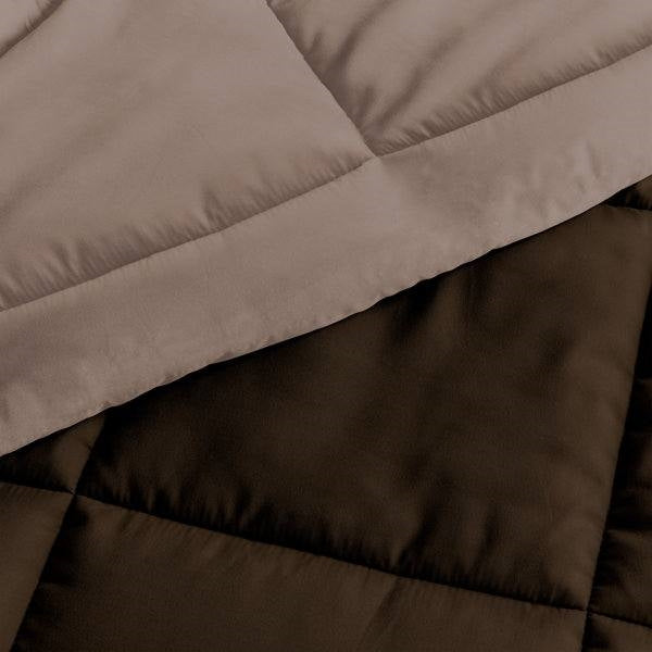 King/Cal King 3-Piece Microfiber Reversible Comforter Set in Taupe Brown, photo 3 of 5