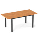 4-8 Person Extendable Solid Wood Dining Table with Umbrella Hole by LJGDeals