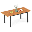 4-8 Person Extendable Solid Wood Dining Table with Umbrella Hole by LJGDeals