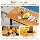 4-8 Person Extendable Solid Wood Dining Table with Umbrella Hole by LJGDeals