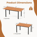 4-8 Person Extendable Solid Wood Dining Table with Umbrella Hole by LJGDeals