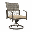 Weave Outdoor Dining Set, 5-Piece, Full Swivel