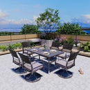 Weave Outdoor Dining Set, 7-Piece, Full Swivel