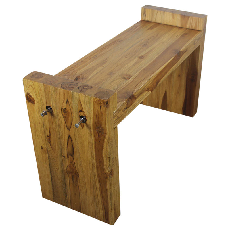 Haussmann® Teak Block Bench 36 x 12.5 x 20.5 inch High KD Oak Oil