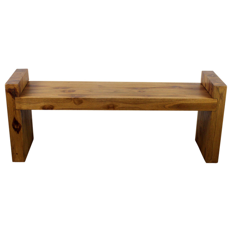 Haussmann® Teak Block Bench 48 x 12 x 19 inch High KD Oak Oil