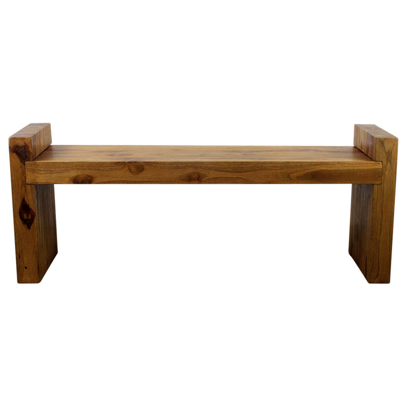 Haussmann® Teak Block Bench 48 x 12 x 19 inch High KD Oak Oil