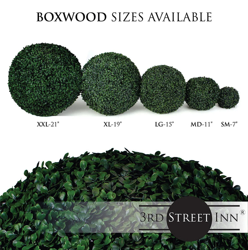 Boxwood Topiary Ball Assortment - 11", 15", 19"