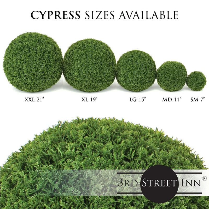 Cypress Topiary Ball Assortment - 7", 11", 15"