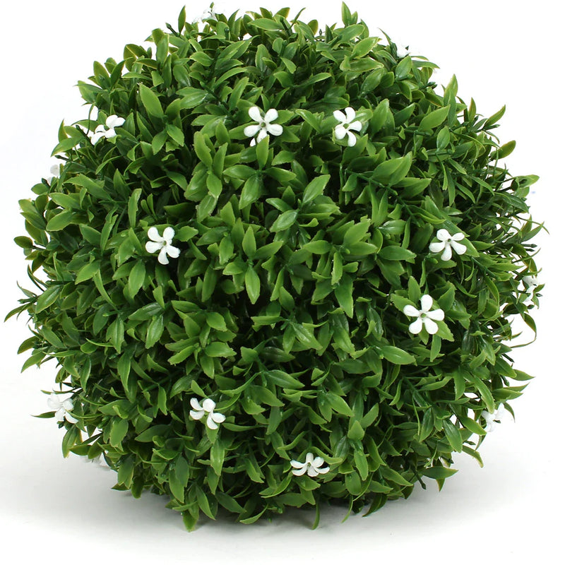 7" Small White Flower Topiary Ball