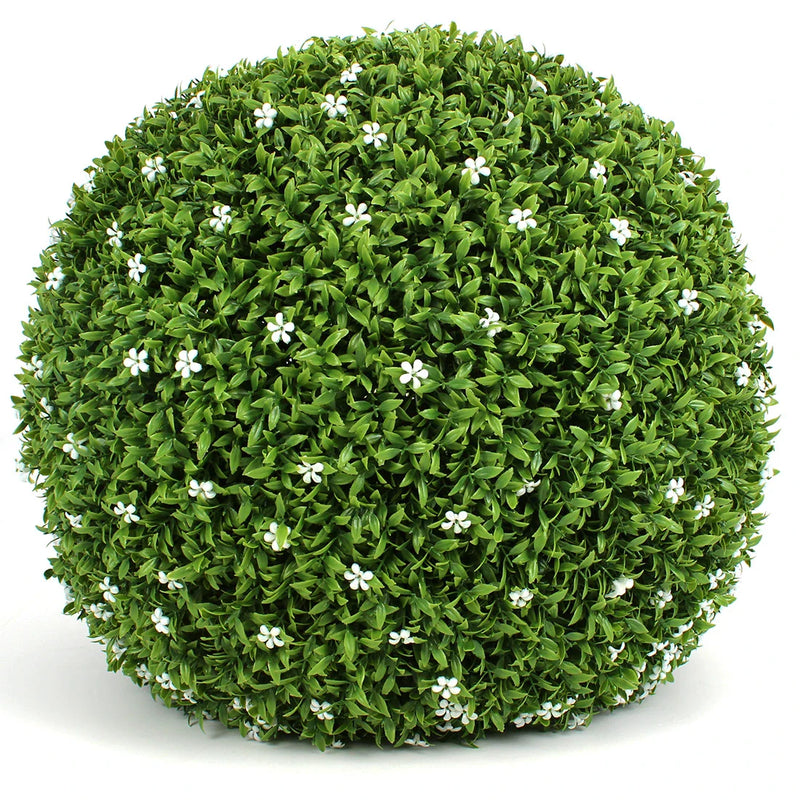 19" XL White Flower Topiary Ball