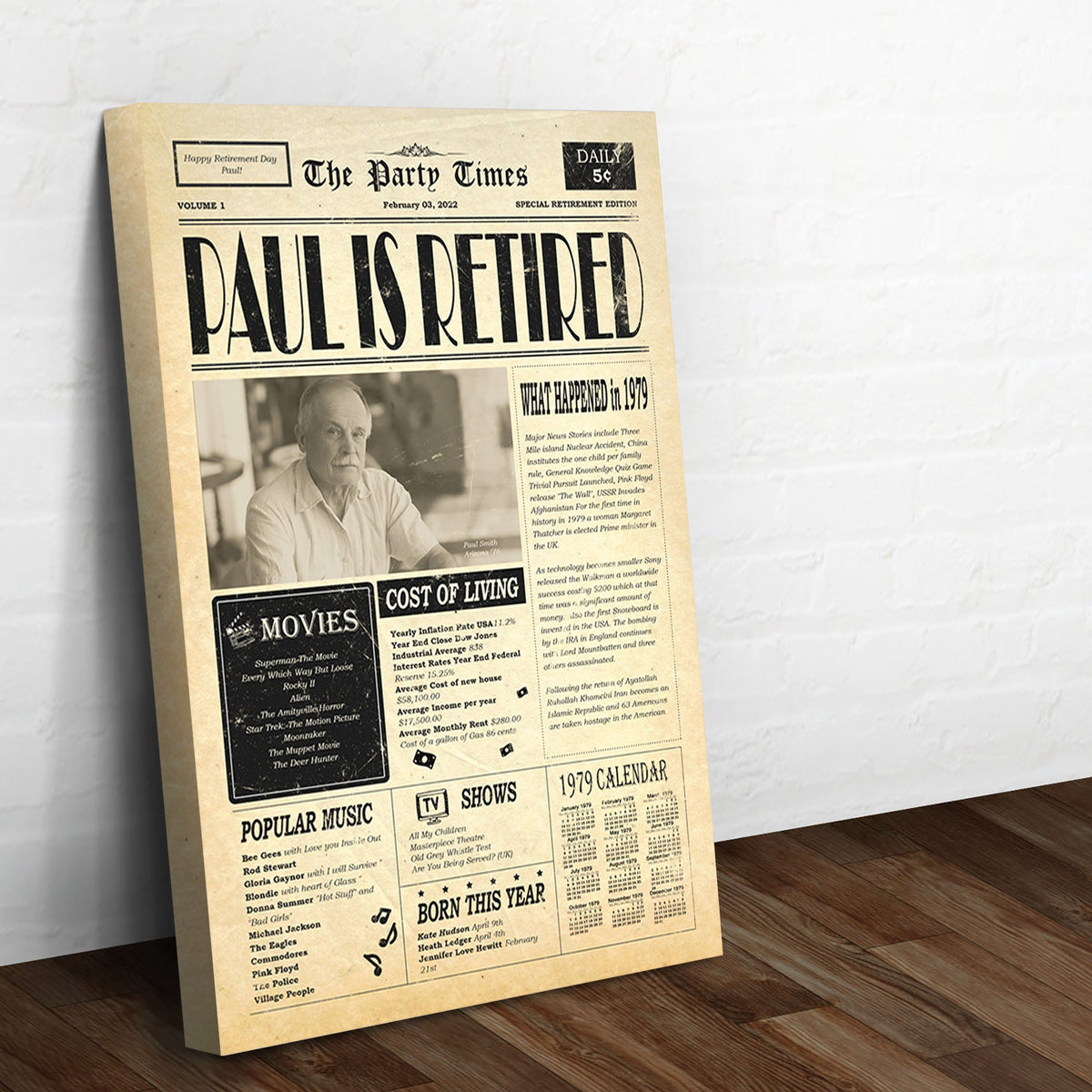 Newspaper Retirement Gift Sign, photo 2 of 5