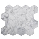 Carrara White 9x10 Hexagon Honed Marble Peel & Stick Tile (10 pack, 6.41 sq ft/case)
