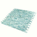 Aqua 12x12 Matte Brick Glass Mosaic Tile (10 pack, 9.5 sq ft/case) - Sample