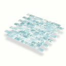 Aqua 12x12 Matte Brick Glass Mosaic Tile (10 pack, 9.5 sq ft/case) - Sample