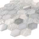 Grey 12x12 Matte Hexagon Glass Mosaic Tile (10 pack, 9.6 sq ft/case)