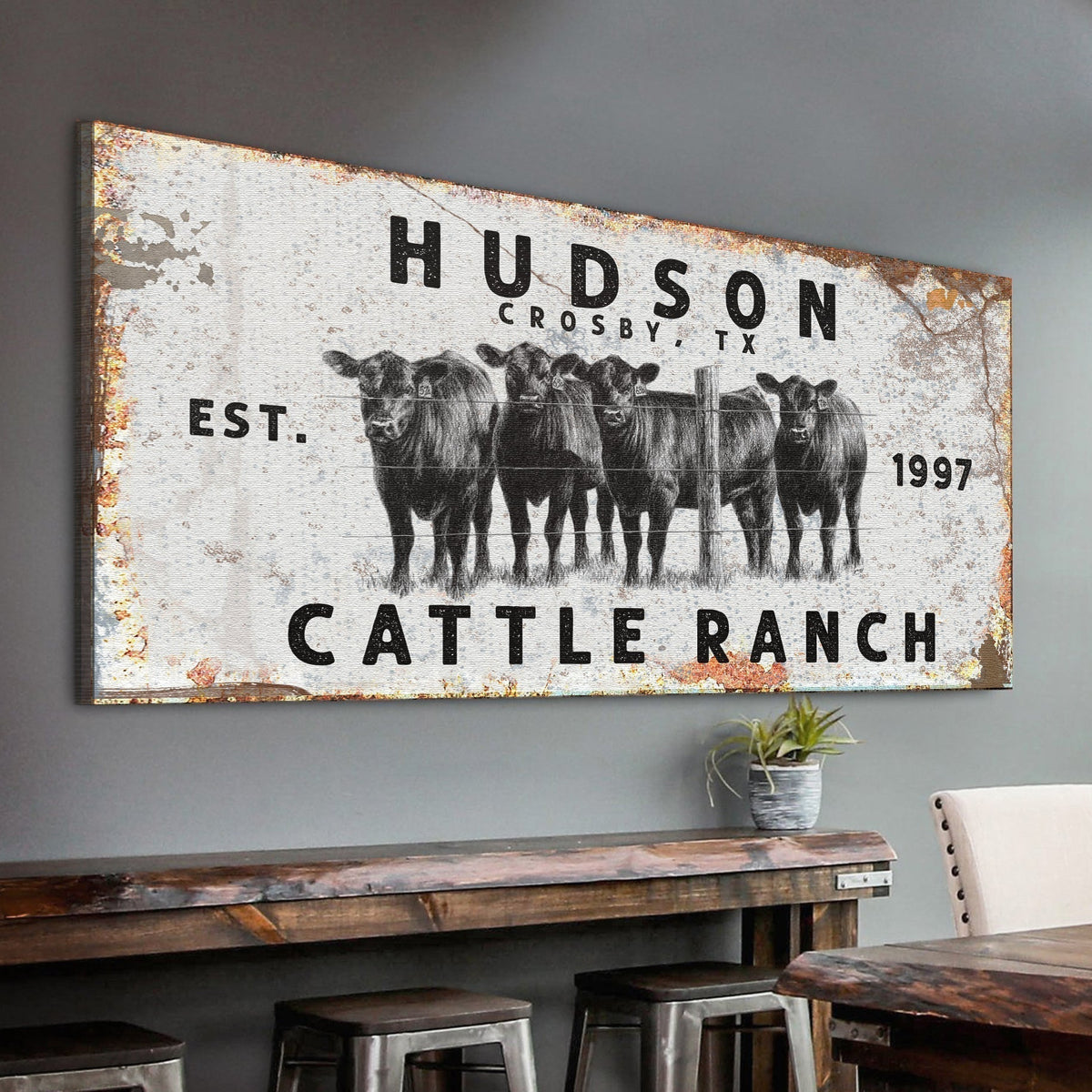 Cattle Ranch Rustic Sign, photo 2 of 11