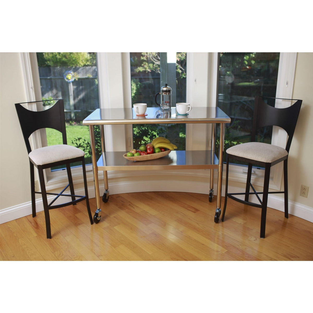 2ft x 4ft Stainless Steel Top Kitchen Prep Table with Locking Casters Wheels, photo 3 of 3