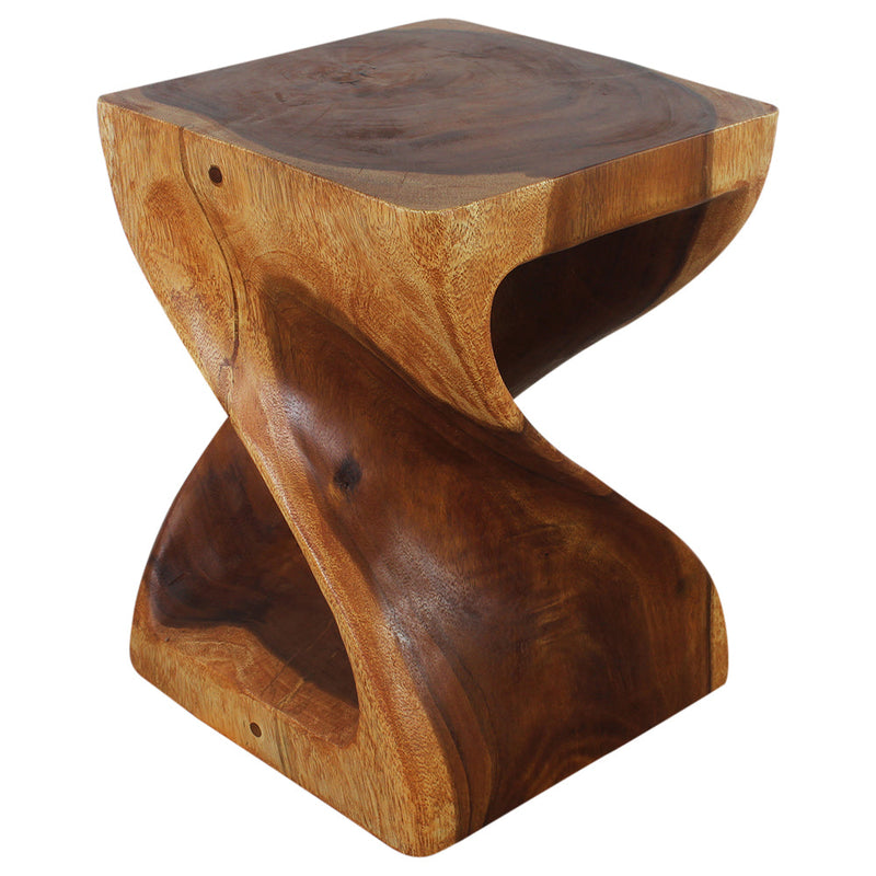 Haussmann® Wood Twist End Table 15 x 15 x 20 in H Cherry Oil