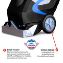 3-in-1 Commercial Carpet Extractor Cleaner, 18” Width, 9 Gallon Dual Tanks, Dual 1000W Motors for Hotels, Offices & Upholstery by Tomahawk Power