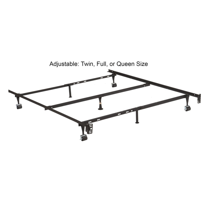 Twin, Full, Queen Sturdy Black Metal Adjustable Bed Frame w/Headboard Brackets, photo 3 of 3