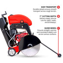 PRE ORDER: 20 Inch Walk Behind Concrete Saw with 13 HP Honda Water Tank GX390 Engine for Asphalt Concrete Cutting