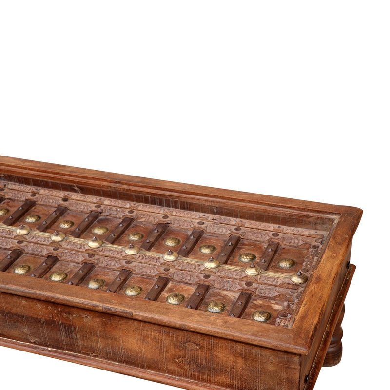 1900s Carved Window Coffee Table