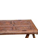 1900s Hand Carved Door Repurposed Solid Wood 52" x 30" Unique Coffee Table