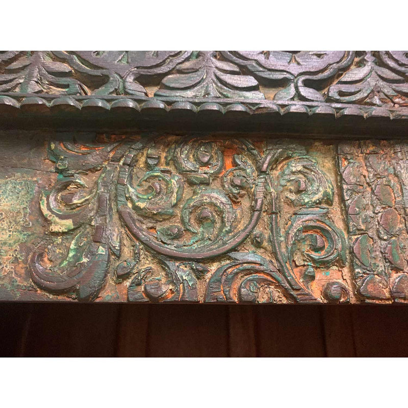 Antique Carved Doorframe Repurposed  4 Shelves Farmhouse Bookcase