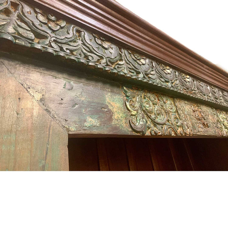 Antique Carved Doorframe Repurposed  4 Shelves Farmhouse Bookcase