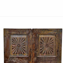 1900s Teak Wood Carved Window Wall Panel