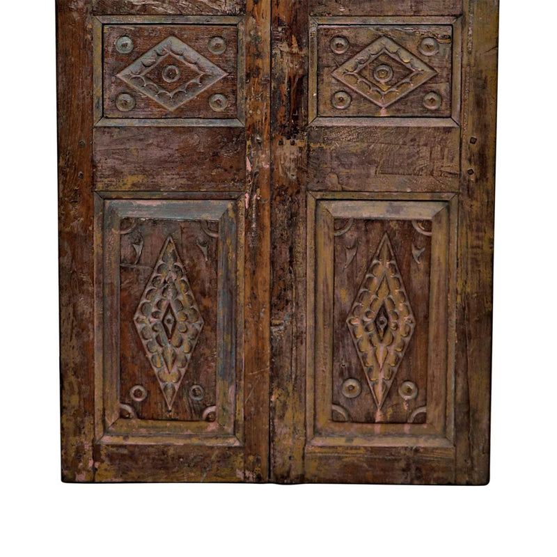 1900s Teak Wood Carved Window Wall Panel