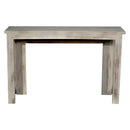 47 in. Long Mid Century Modern Solid Wood Carved Distressed Console
