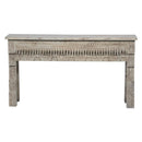 Farmhouse Style Hand Carved Solid Wood Spindles Distressed Sofa Table