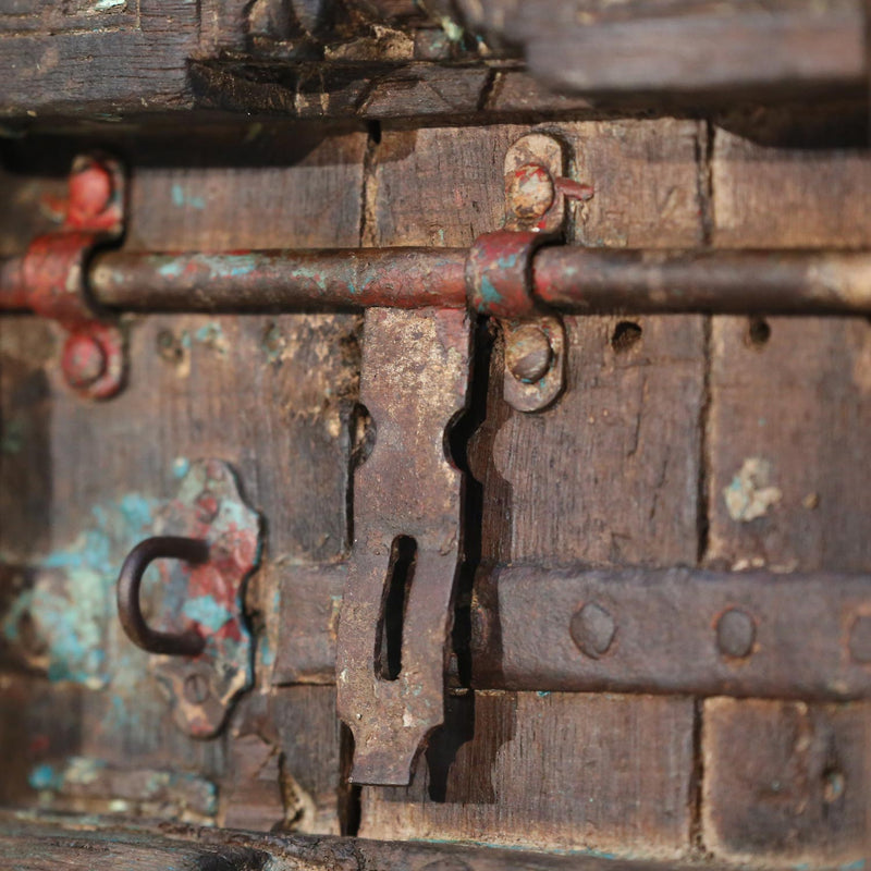 1800s Antique Teak Wood Carved Indian Door