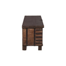 65" Large Teak Wood Bed End Blanket Chest With Iron Accent