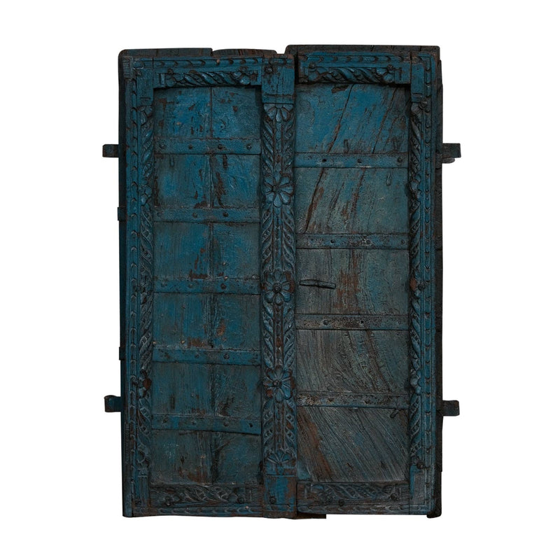 1900s Vintage Distressed 28" Tall Window Shutter Wall Art